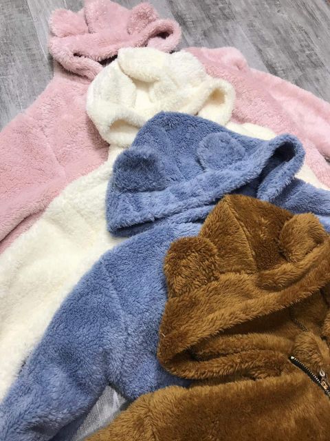 Siêu phẩm áo khoác lông tai gấu cod quả bông 3757🐰z😍😍DNY56 | BigBuy360 - bigbuy360.vn