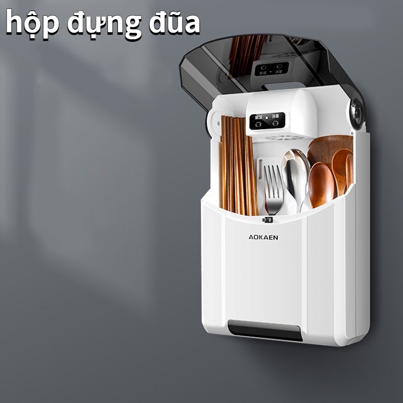 Máy khử trùng đũa UV Giỏ đũa sấy khô thông minh Hộp lưu trữ treo tường, Xuất hàng trong vòng 24 tiếng