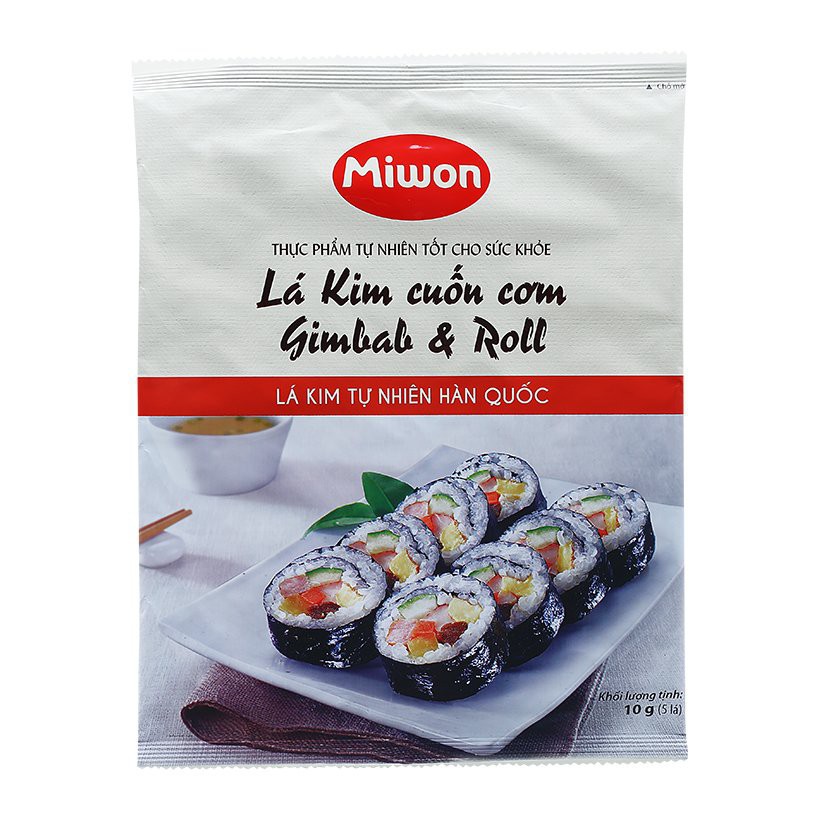 Rong biển cuốn cơm Sushi, Gimbap thương hiệu Miwon 10g (5 lá)