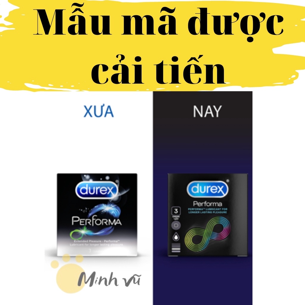 [Có video ảnh thật]Bao cao su Durex Performa hộp 3 chiếc bcs durex kéo dài thời gian