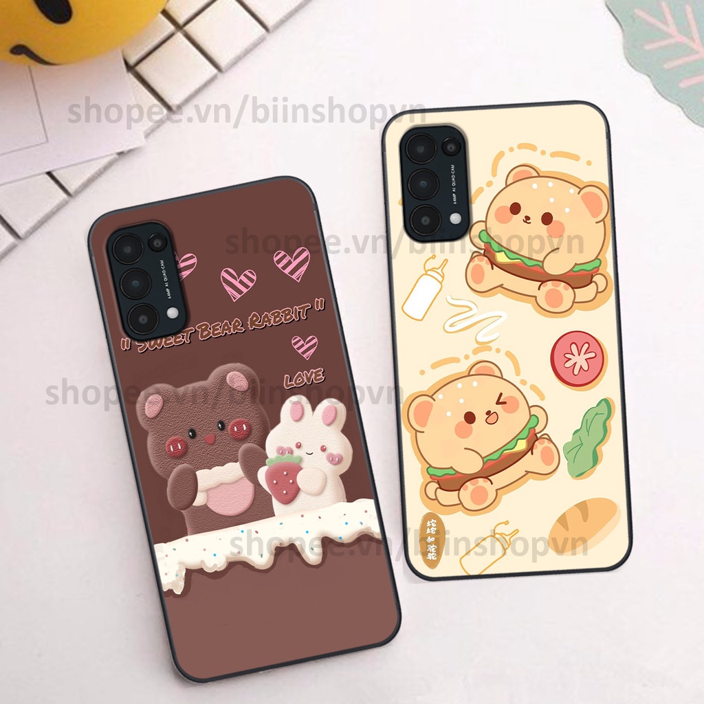 Ốp Oppo Reno5 4G / Reno5 5G / Reno 5 in hình gấu chocolate kẹo ngọt siêu đẹp siêu xinh