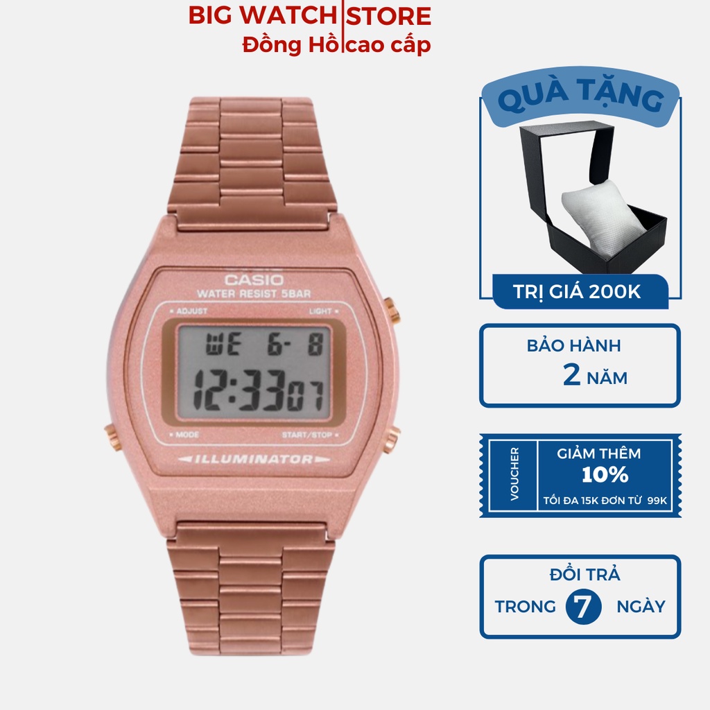 Đồng hồ điện tử nữ chính hãng Đồng hồ nữ dây đeo kim loại màu hồng vàng A10 BIG WATCH