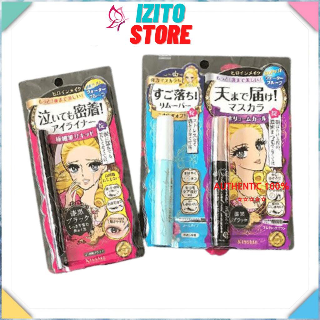 Set 3 Món Kẻ Mắt + Mascara + Tẩy Mascara Heroine Kiss Me Nhật Bản