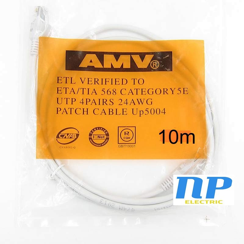 Dây cáp mạng LAN Internet bấm sẵn AMV DÀI 10 MÉT chuẩn cat 5e