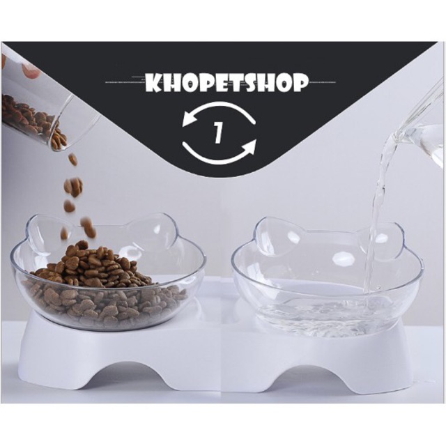 Bát ăn tai mèo đế thấp