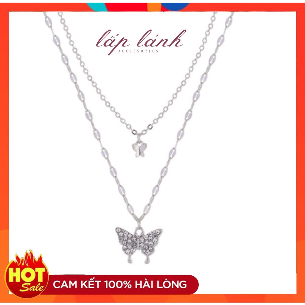 [HOT] DÂY CHUYỀN VÒNG CỔ HÌNH BƯỚM 2 DÂY ĐÍNH ĐÁ NHÂN TẠO UNISEX THỜI TRANG PHONG CÁCH HÀN QUỐC221VC004