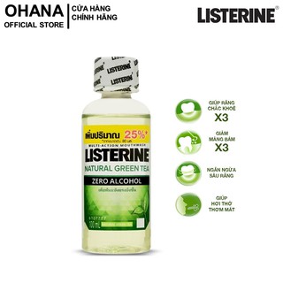 Nước Súc Miệng Listerine Trà Xanh Ngừa Sâu Răng, Hơi Thở Thơm Mát Listerine Green Tea Zero Alcohol Mouthwash 100ml