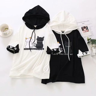 Áo thun hoodie love you love me k259