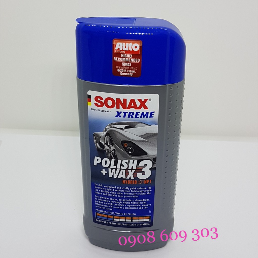 Chai Xoá Xước Đánh Bóng Bảo Vệ Sơn SONAX XTREME POLISH + WAX 3-250ml.