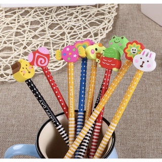 Bút chì gỗ -Bút chì kèm tẩy hoạt hình xinh xắn