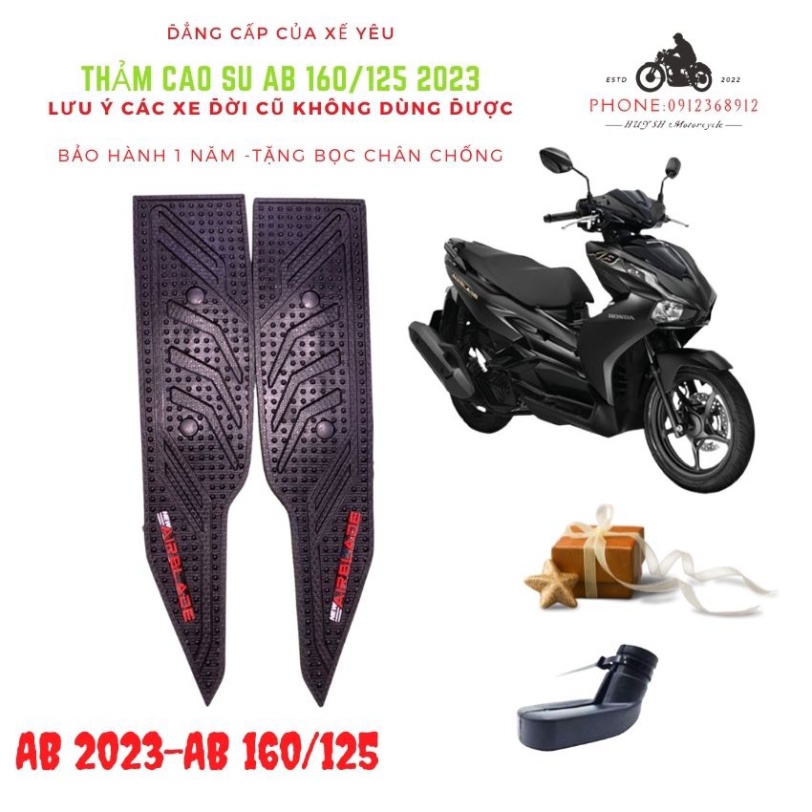 Thảm Lót Sàn Cao Su AirBlade 2023 160/125cc Đời Mới- Tặng Bọc Chân Chống