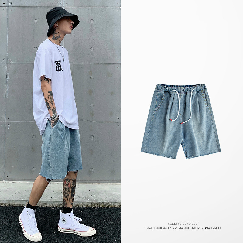 2020 men shorts Hip Hop Cargo Shorts Streetwear Denim Shorts Harajuku Jogger Shorts Summer Men Denim Short