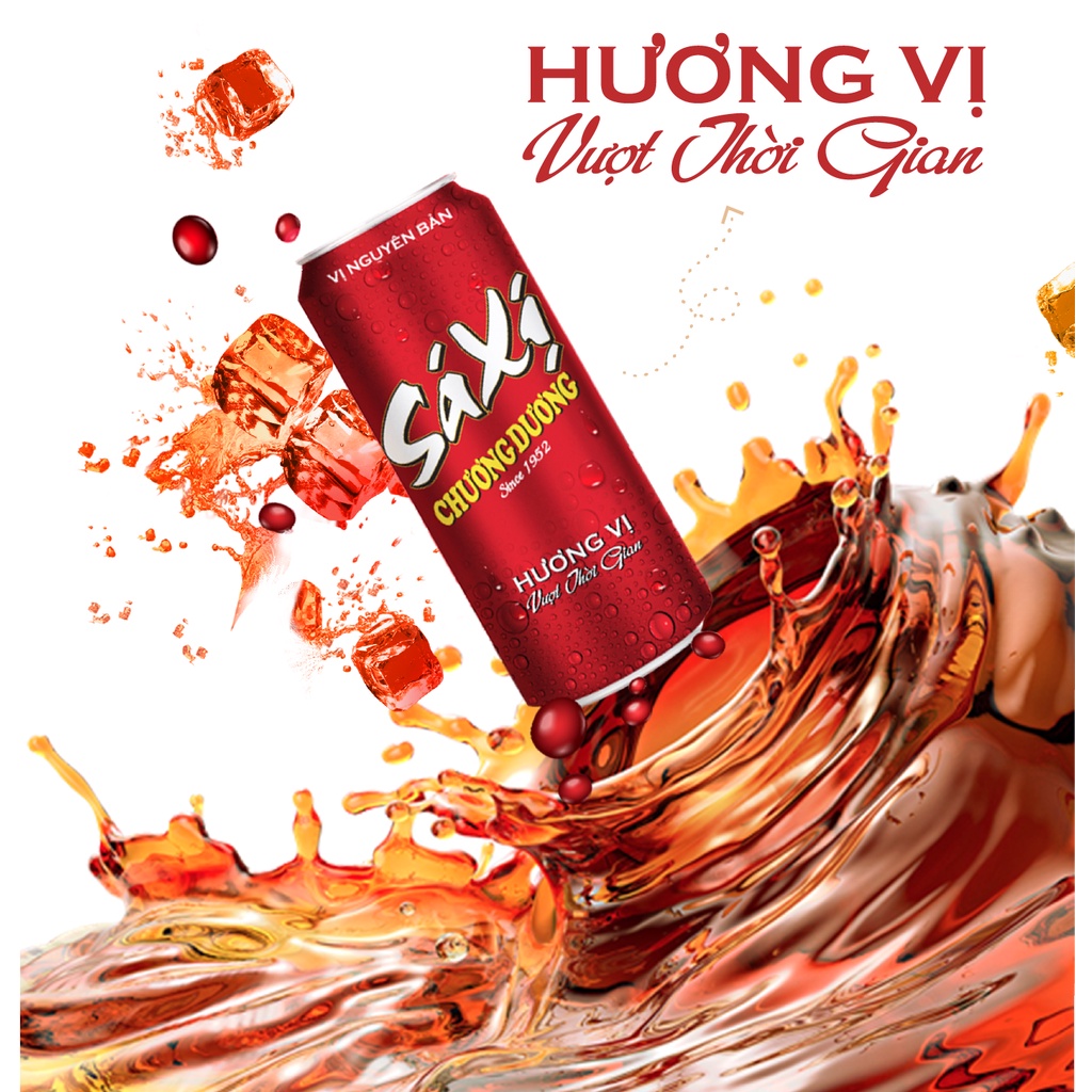 Lốc 6 Nước Ngọt Có Gas Xá Xị Chương Dương Soft Drink Lon 330ml Date Luôn Mới