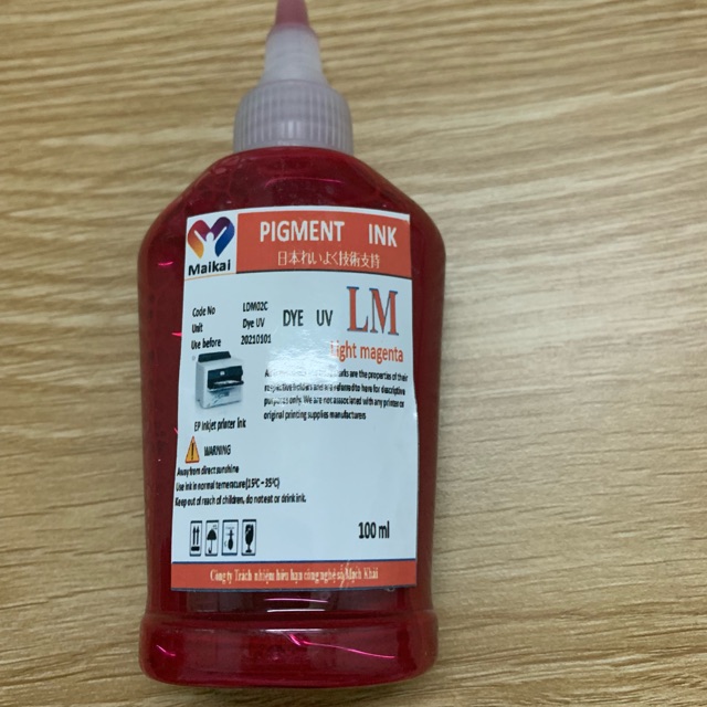 Mực dye uv 100ml ( mực nước ) dùng máy in epson 801a-802a-803a-804a mịn đẹp nét hàng tiêu chuẩn