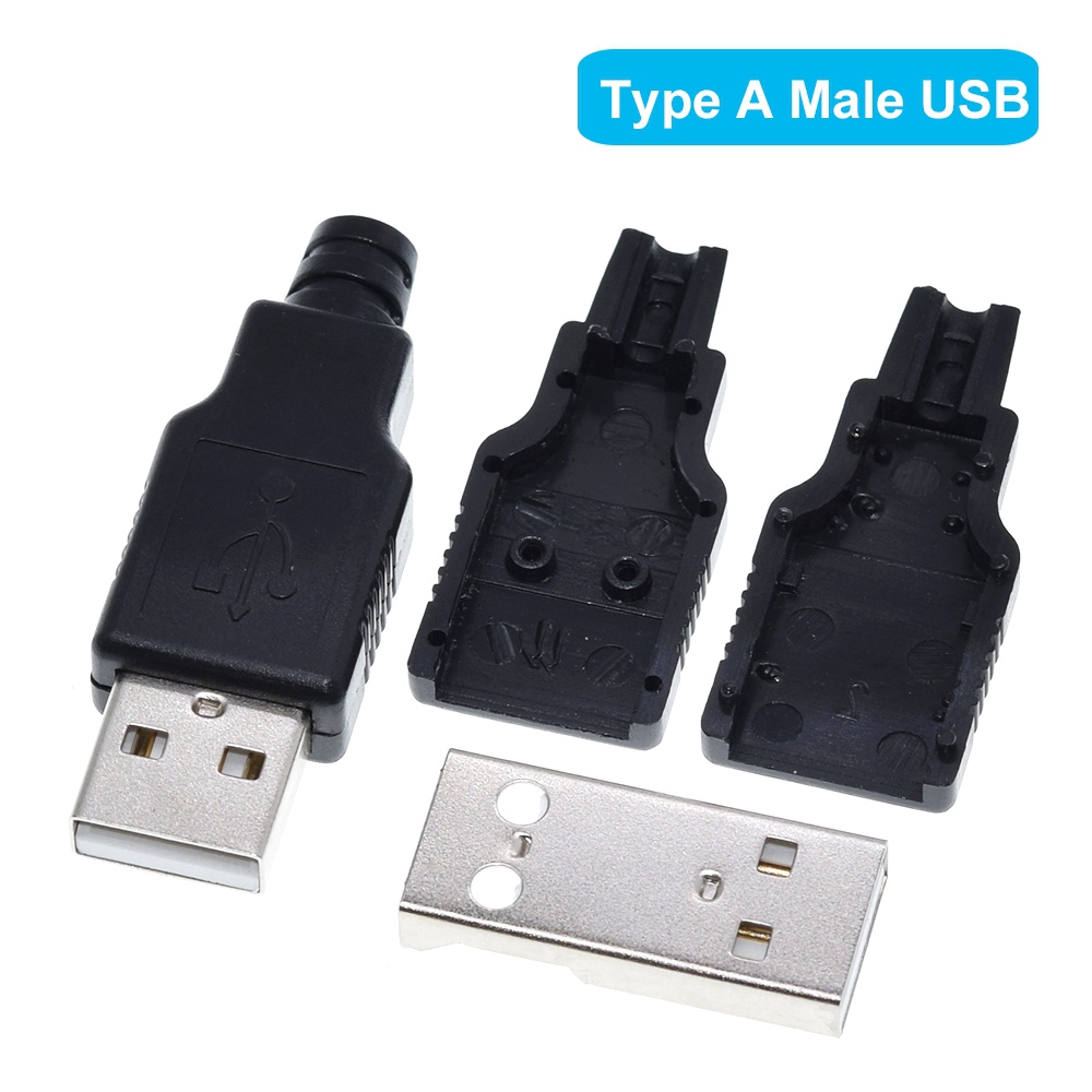 Set đầu cắm USB 4pin vỏ nhựa màu đen | BigBuy360 - bigbuy360.vn