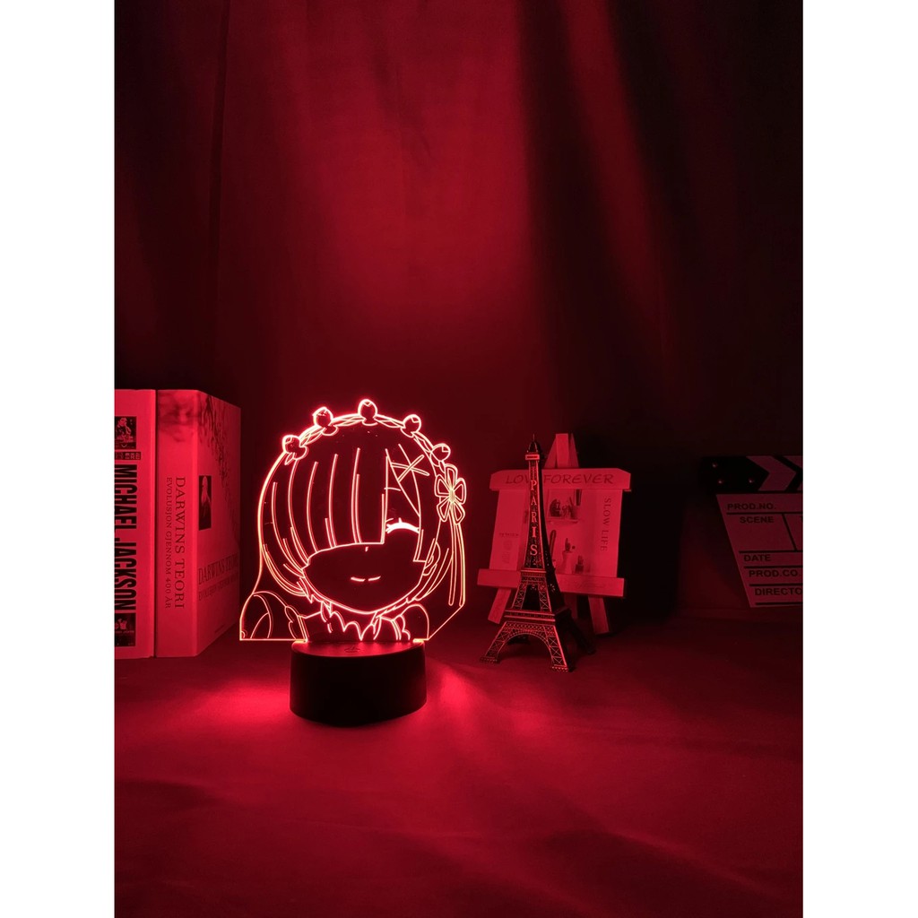 Đèn Ngủ Led 3D Hình Anime Re Zero Rem Luz