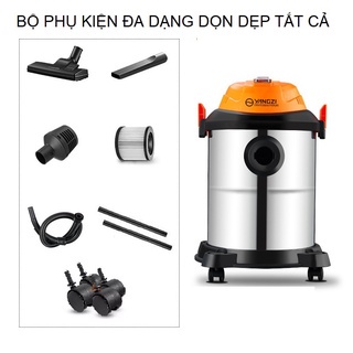 Máy hút bụi công nghiệp, gia đình công suất lớn 1200W, dung tích 15L tích hợp 3 chế độ Khô - Ướt- Thổi, bảo hành 3 năm