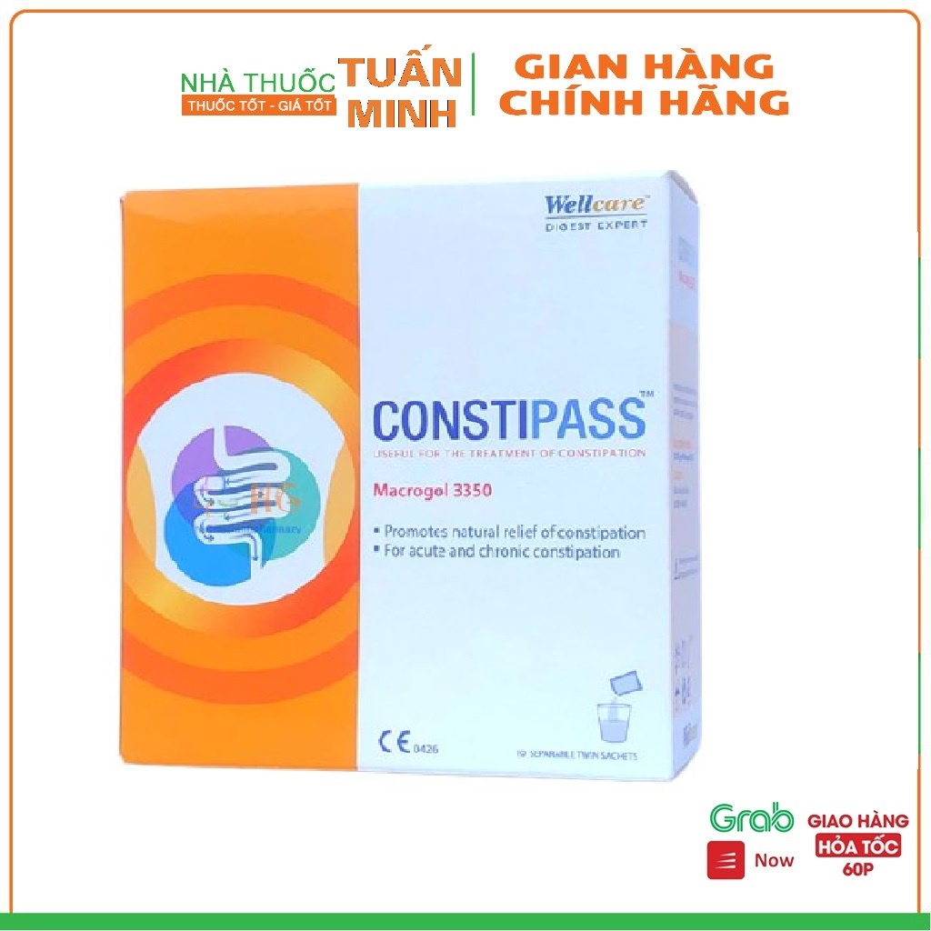 Constipass Hỗ trợ Nhuận tràng Bổ sung chất xơ Giúp Ăn ngon Tiêu hóa tốt Tránh Đầy hơi khó tiêu Hộp 20 gói