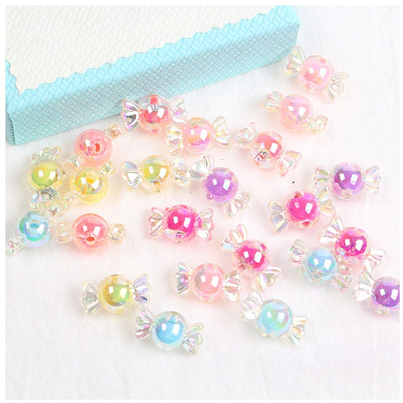 Set 10 Hạt Xỏ Lỗ 22 * 12mm Màu Kẹo Làm Trang Sức