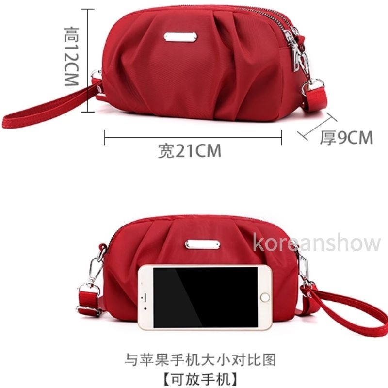 Túi xách nữ Túi đeo chéo vai màu đen/hồng chống nước phong cách Hàn Quốc cho nữ-75