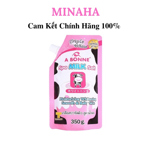 Muối Tắm Sữa Bò Tẩy Tế Bào Chết ABONE Thái Lan, Muối Bò Tẩy Da Chết  ABone Spa Milk Salt Hương Sữa Tươi 350gr