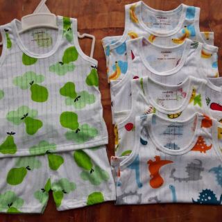 Bộ cotton giấy ba lỗ cho bé