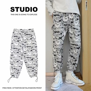 Quần Dài Ống Rộng Phối Dây Rút Phong Cách Hip Hop Cá Tính Cho Nam Và Nữ