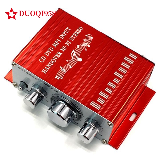 Âm ly cỡ nhỏ gắn xe hơi xe máy kết nối Hifi 12V 2CH