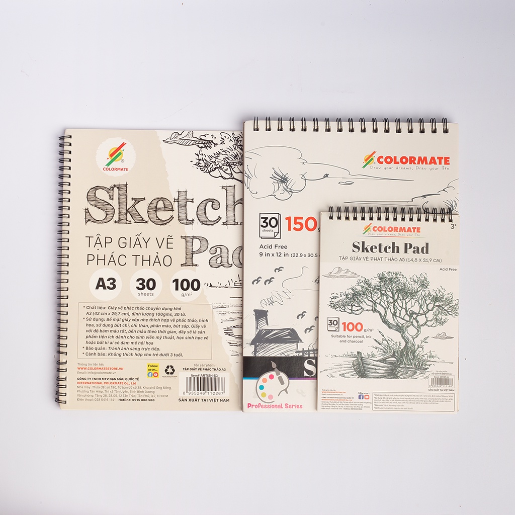 Tập Giấy Vẽ Sketch Pad Định Lượng 150GMS 30 Tờ - COLORMATE