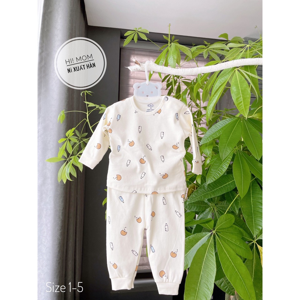 [ 4-14kg] Bộ nỉ cotton cao cấp Hi'mom cho bé cực đáng yêu (cận chất)