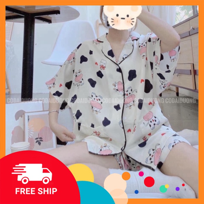 Set bộ Pijama ngắn tay - Bộ ngủ Cute Ulzzang hotrend 2021, Hàng Quảng Châu