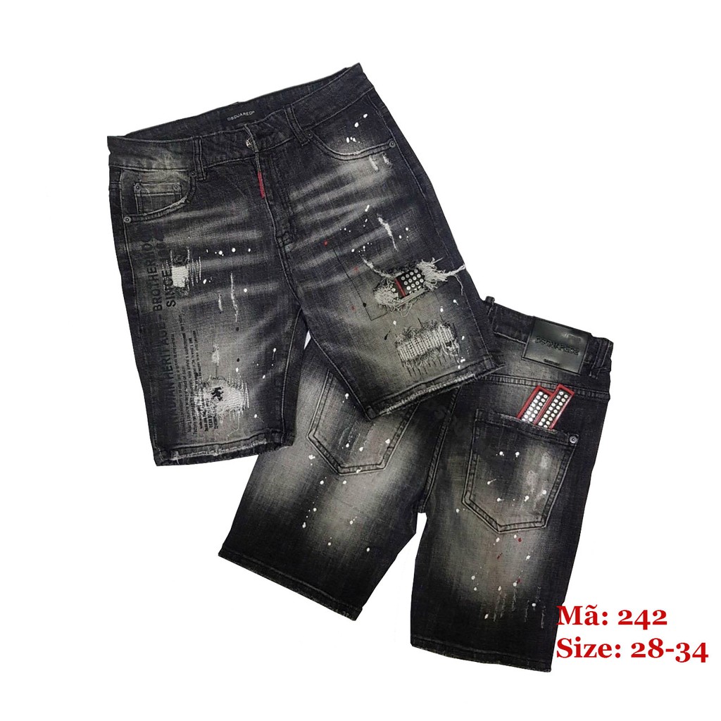 Quần Sọt Nam Rách ❤️FREESHIP❤️ Quần Short Jean Nam Chất Bò co giãn phối logo Hot trend form cực đẹp Tô Tồ Shop -QSJNM242