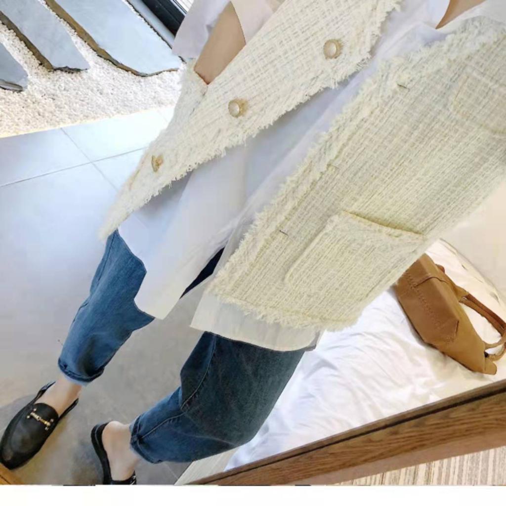 Hot! | Hàng Có Sẵn + Cùng Ngày Áo Khoác Vải Tweed Không Tay Phong Cách Pháp Size S-4XL Thời Trang Xuân Thu Cho Nữ