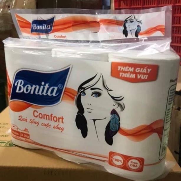 Giấy Vệ Sinh - Giấy cuộn BONITA Xuất Khẩu Siêu Dai [Lốc 6 Cuộn Không Lõi]
