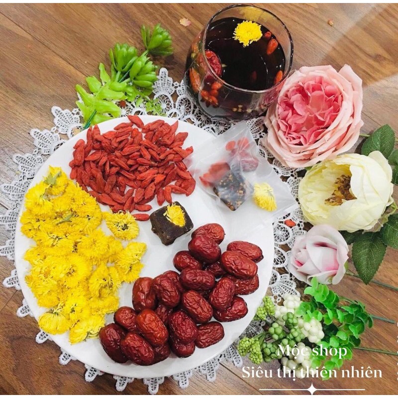 TRÀ ĐƯỜNG NÂU-HOA CÚC-TÁO ĐỎ-KỲ TỬ-GỪNG | BigBuy360 - bigbuy360.vn