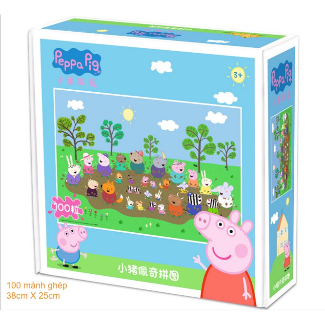 Tranh ghép hình 100 mảnh - zigsaw puzzle - Peppa Pig dã ngoại 2