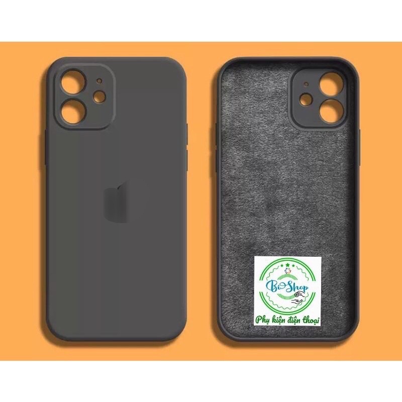 ỐP ip12/pro/promax LOGO TÁO LÓT NỈ CHỐNG BẨN FULL CAMERA 4 CẠNH VIỀN DỄ LAU CHÙI CHỐNG SỐC