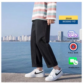 Quần vải jean bò baggy nam nữ quần jean bò baggy nam quần bò đen nam quần bò nam đẹp hot năm 2022 Jean HV 97