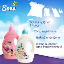 Nước Giặt Xả 2 Trong 1 Sona Hương Comfort &amp; Hương Anh Đào 1.8kg, Lưu Hương Bền Lâu, Không Kích Ứng Da