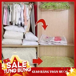 Bộ 8 Túi Hút Chân Không Đựng Quần Áo, Chăn Màn Kèm Bơm Cao Cấp