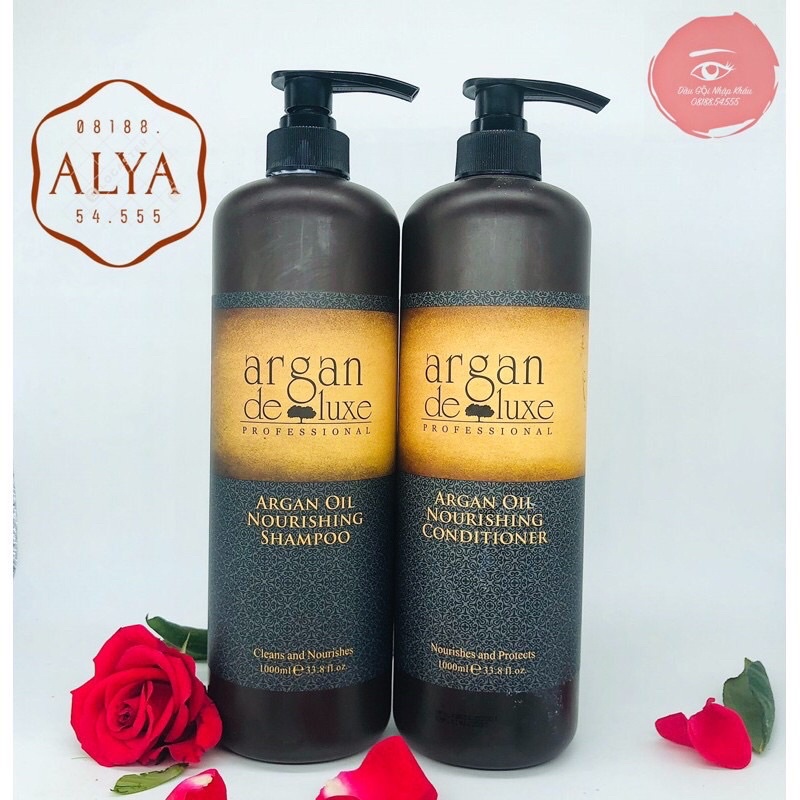 SÉT GỘI XẢ,CẶP GỘI XẢ ARGAN OIL DELUXE 1000ML HƯƠNG NƯỚC HOA