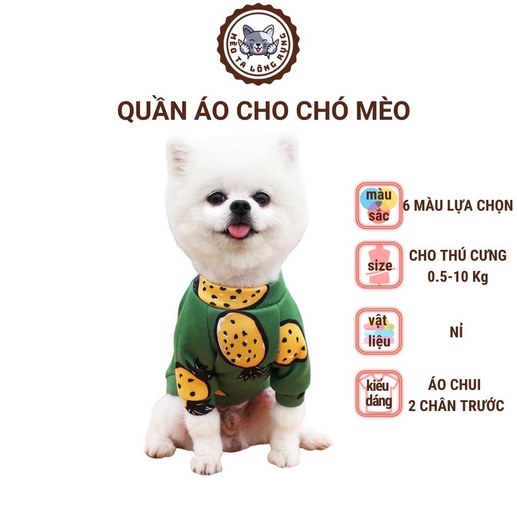 Áo cho chó poodle mèo con cún lớn thú cưng nỉ len mùa đông, quần áo cho chó cún poodle cái mèo con thú cưng