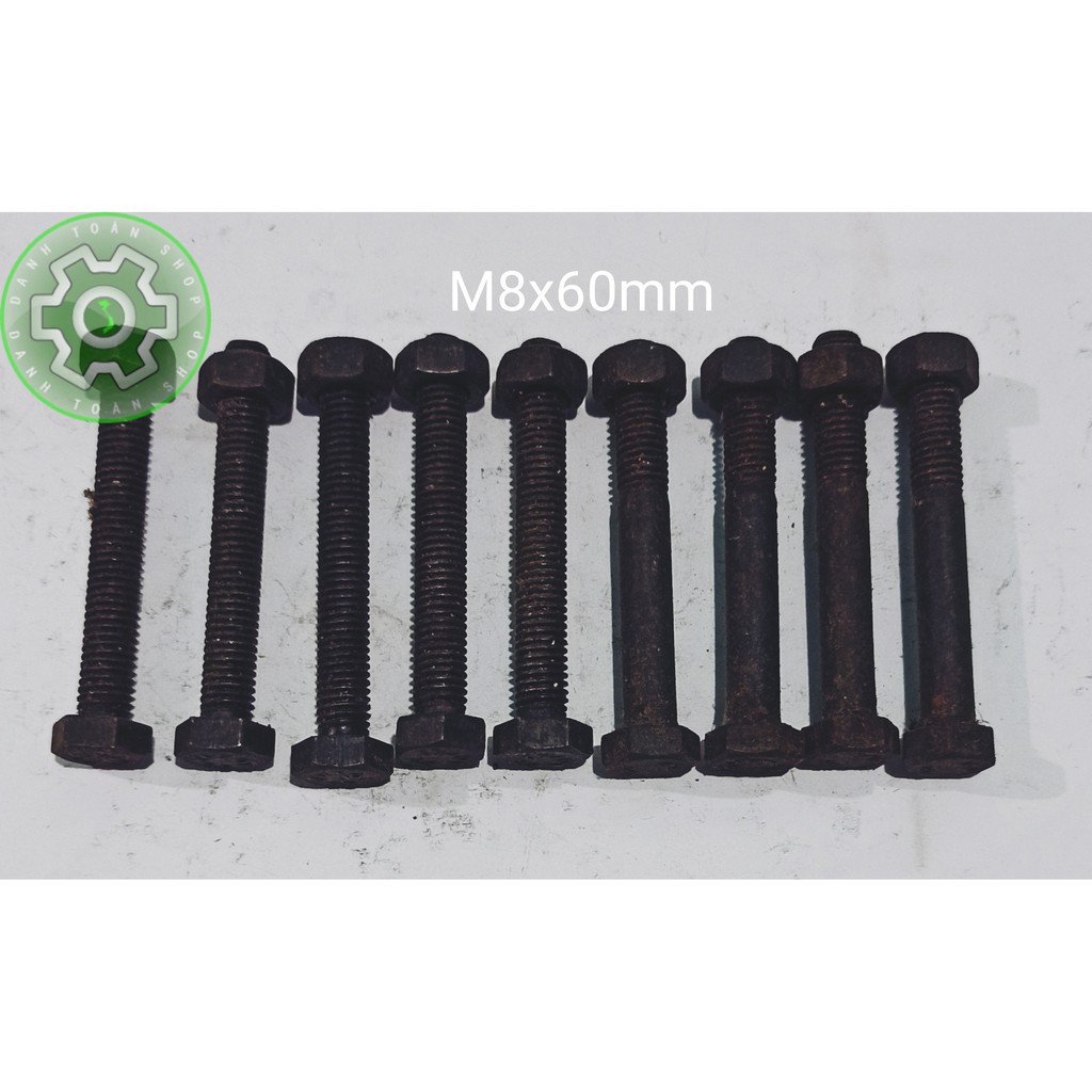 Bu Long M8 Thép Đen tốt M8x20mm 30mm 40mm 50mm 60mm 70mm 80mm 100mm lựa chọn tính theo số lượng