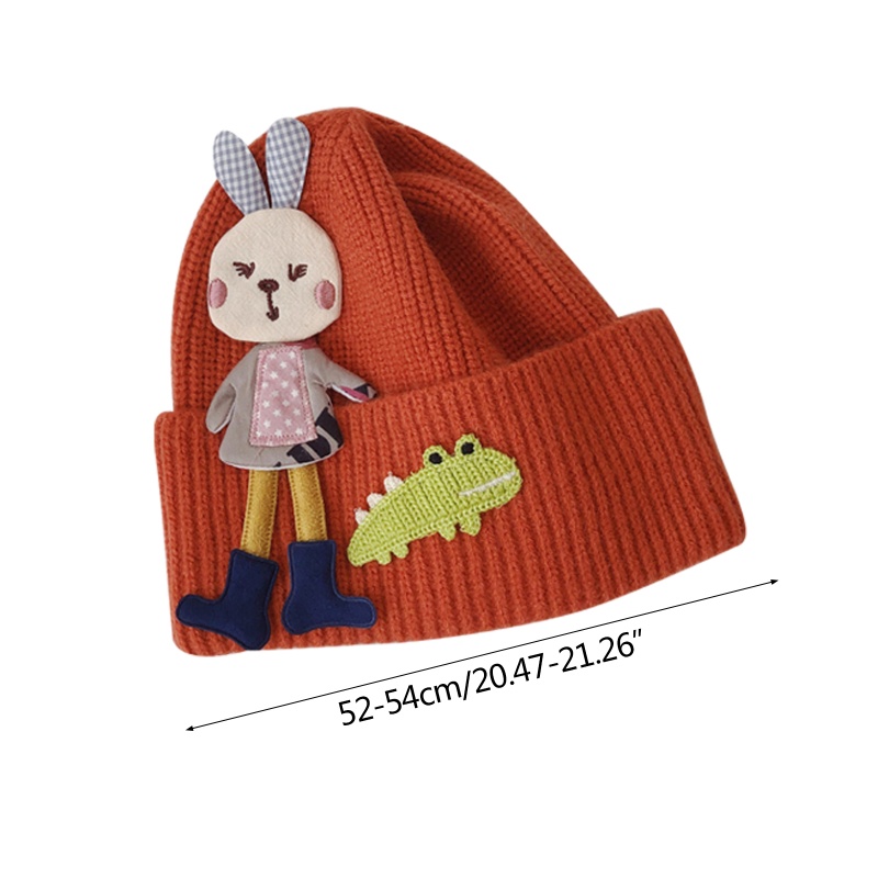 Mũ Beanie Đan Len Hình Khủng Long / Thỏ Dễ Thương Giữ Ấm Mùa Đông Cho Bé