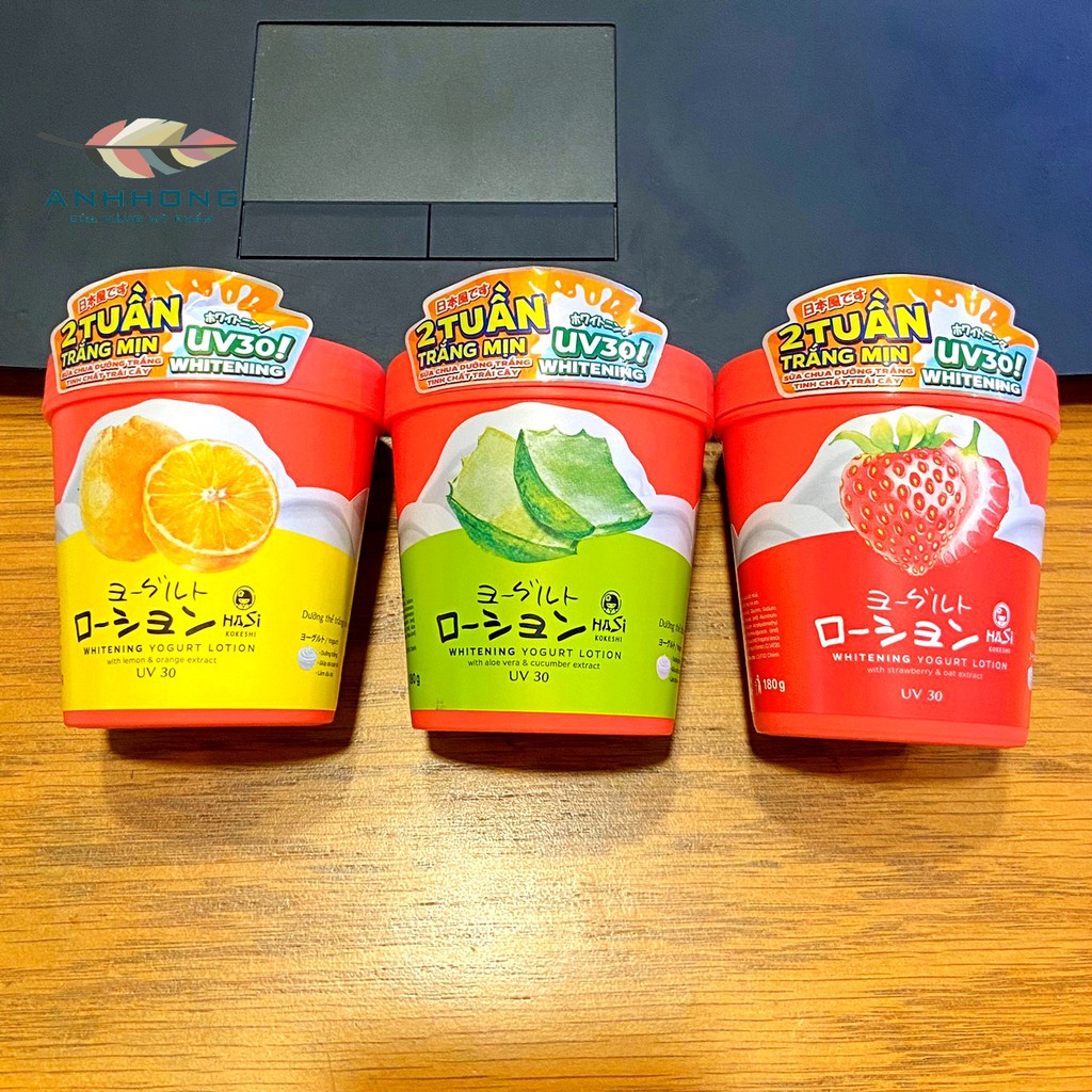 Lotion Dưỡng Thể Trắng Da Yogurt & Trái Cây UV30 HaSi Kokeshi 180g | BigBuy360 - bigbuy360.vn