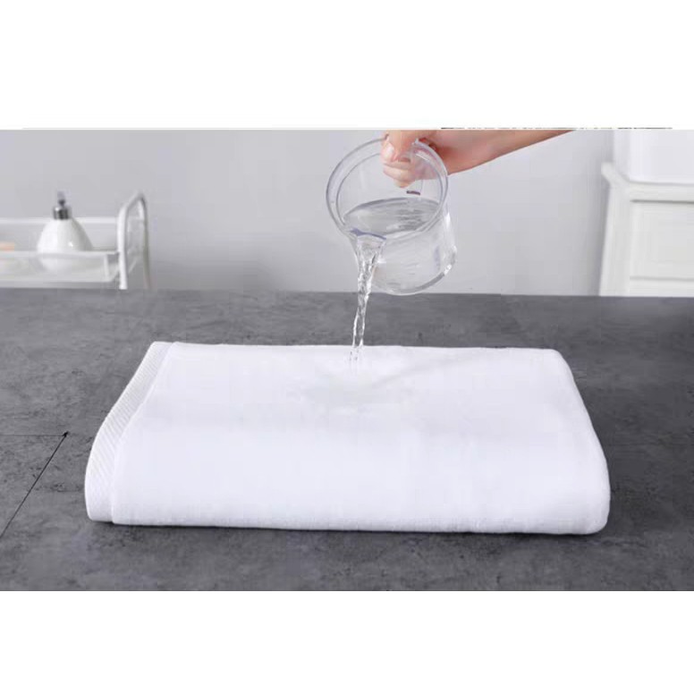 Khăn Tắm Cotton cao cấp 70x140cm nặng 380g màu trắng khăn dùng khách sạn, nhà nghỉ, homestay