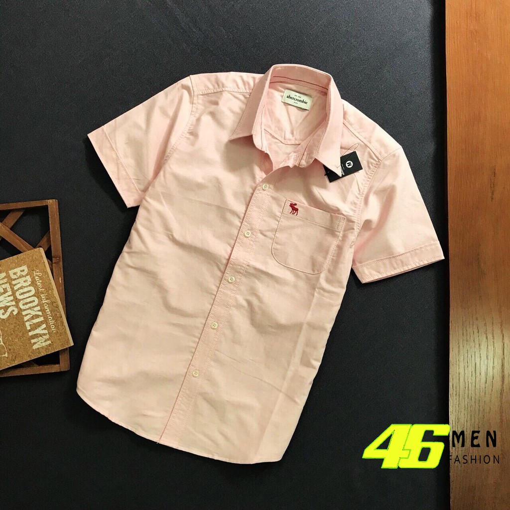 Áo sơ mi nam trơn cộc tay có túi thêu hươu MFM312 | BigBuy360 - bigbuy360.vn