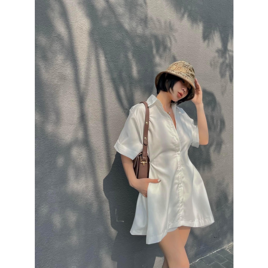 Set sơ mi mặc được nhiểu kiểu HOT TREND hot girl năng động màu trắng xinh D04