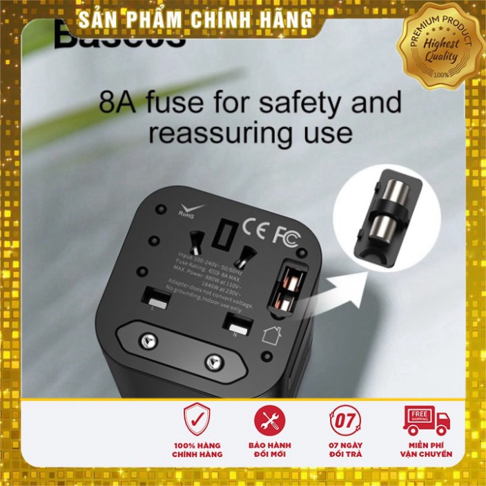 BIG SALE Bộ sạc nhanh du lịch đa năng Baseus Removable 2 in 1 Universal Travel Adapter PPS Quick Charger Edition 18W BIG