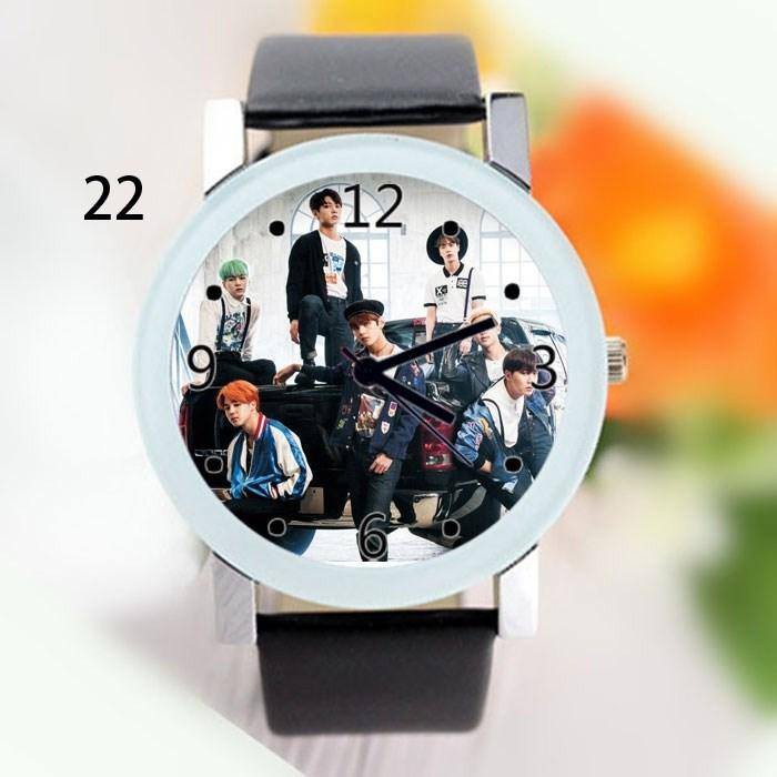 Đồng hồ đeo tay nam nữ in hình thần tượng BLACKPINK BTS TWICE